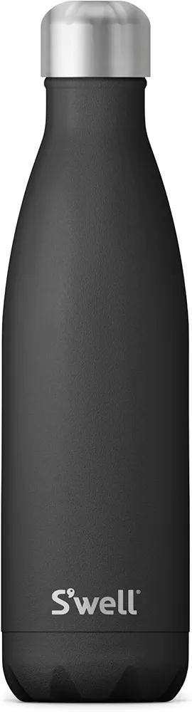 S'well Stainless Steel Water Bottle, 17oz, Onyx, Triple Layered Vacuum-Insulated Containers Keeps Drinks Cold for 36 Hours and Hot for 18, BPA Free, Perfect for On the Go