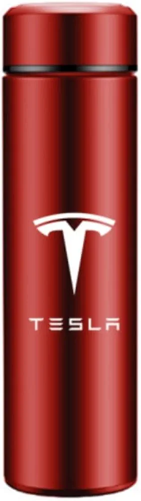 Car Vacuum Insulated Stainless Steel Water Bottle For Tesla Model 3 S X Y,Thermos Mug Leak Proof Insulated Water Bottle Reusable Water Bottle Travel Mug Thermo Mug,Red-A
