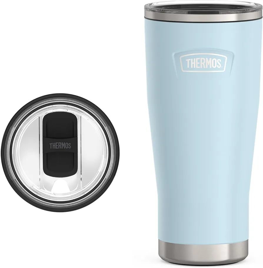 THERMOS ICON SERIES Stainless Steel Cold Tumbler with Slide Lock, 24 Ounce, Glacier