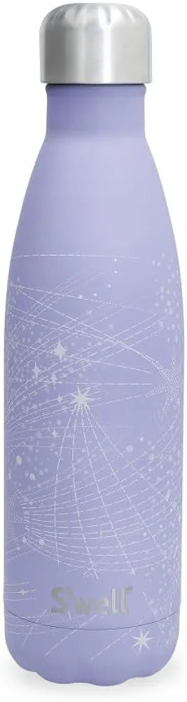 S'well Stainless Steel Water Bottle 17 ounces Periwinkle Stars Triple Layered Vacuum Insulated Containers Keeps Drinks Cold for 36 Hours and Hot for 18 Perfect for On the Go
